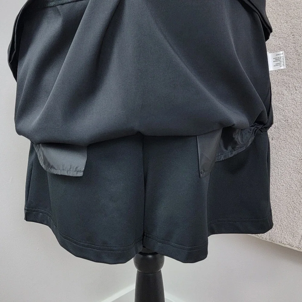 Lady Hagen Golf Skort Womens 10 Black Gold Trim A-Line Athletic Skirt Pockets